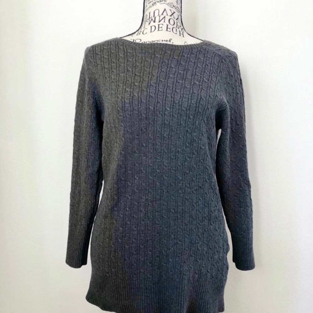Gap Charcoal Grey Cable Knit Crew Neck Sweater